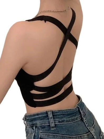 One Size Till 40 65kgs Weight Women Seamless Sexy Cross Back Hollow Out Cropped Padded Camisole Tanks Push Up Bra Tops Lingerie Bralette – Buy bra & panty online in Pakistan