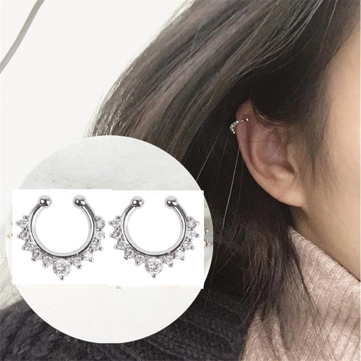 Trendy 2 Pieces Crystals Ear Cuff Earrings Adjustable – Lifestyle – Buy Accessories Pakistan | Hanaya