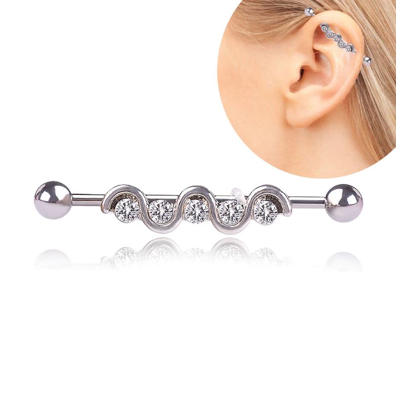 Fashionable Steel 38mm Ear Plug 14G Piercing Industrial Cartilage Ear Jewelry Accessories – Earrings Online in Pakistan | ...