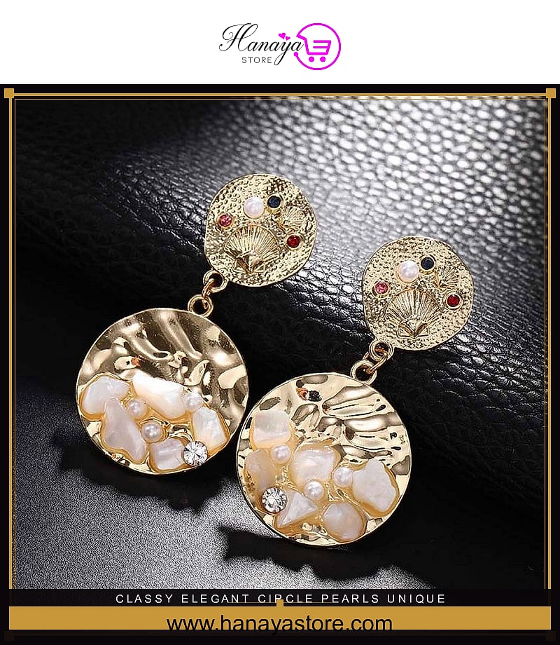 Classy Elegant Circle Pearls Unique Filled Fashionable Drop Earring – Accessories Online in Pakistan | Hanaya