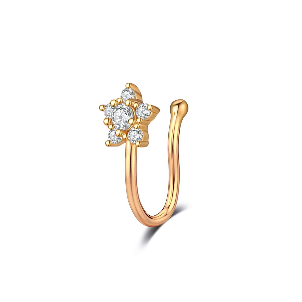 Non Piercing Adjustable Thin Clip On Nose Pin Elegant Nostril Body Jewelry – Nath Naak Ki Bali Nose Pin Body Jewelry Pakistan | Hanaya Store