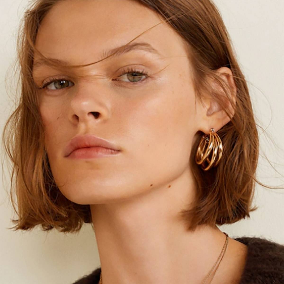 Classy Three Layered Round Trendy Fashionable Earring – Close Up – Accessories | Hanaya Pakistan