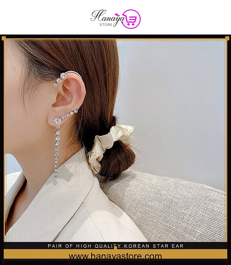 Pair of High Quality Korean Star Ear Cuff Style and Elegant Stylish Earring Fashion – Earrings Online in Pakistan | Hanaya