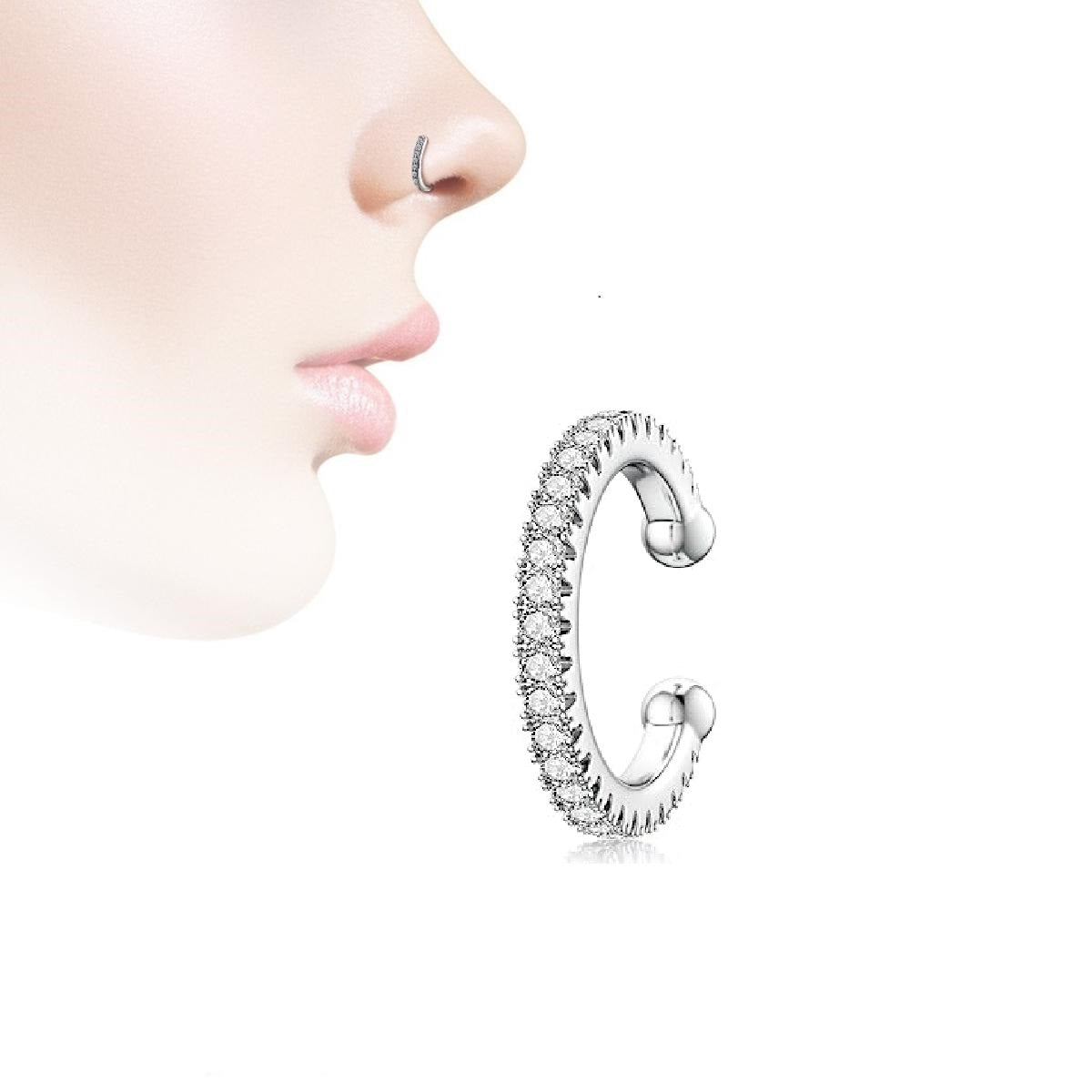 Non Piercing Clip on Thin Nose Pin Heart Love Shape Elegant Nostril Body Jewelry – Buy nose jewelry online in Pakistan