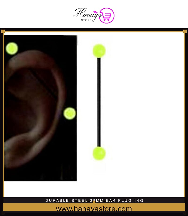 Durable Steel 38mm Ear Plug 14G Piercing Industrial Cartilage Ear Jewelry Modern Ear Accessories – Earrings Online in Paki...