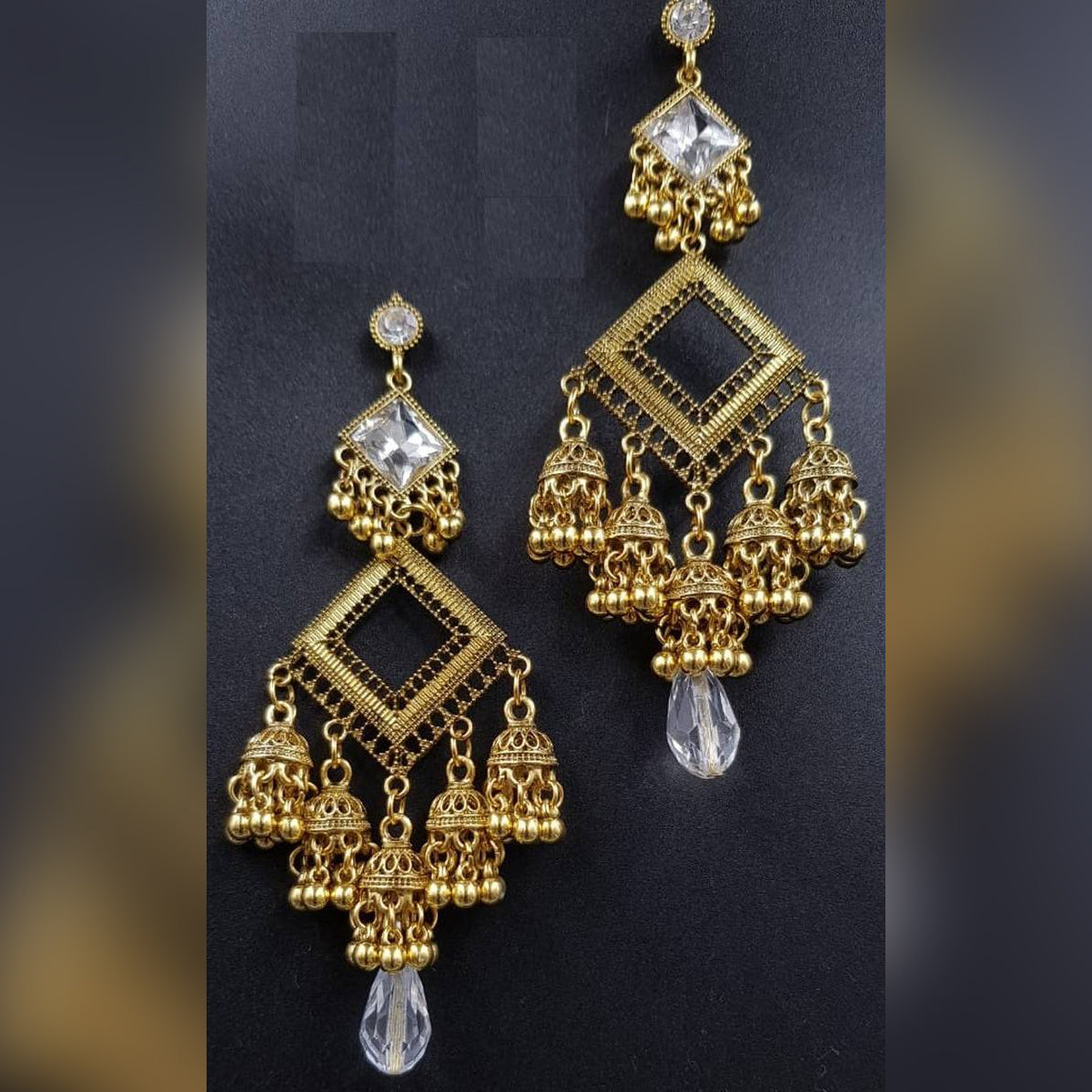 High Class Big Tassel Party Wedding Jhumka Elegant Trendy Earring – Accessories Online in Pakistan | Hanaya