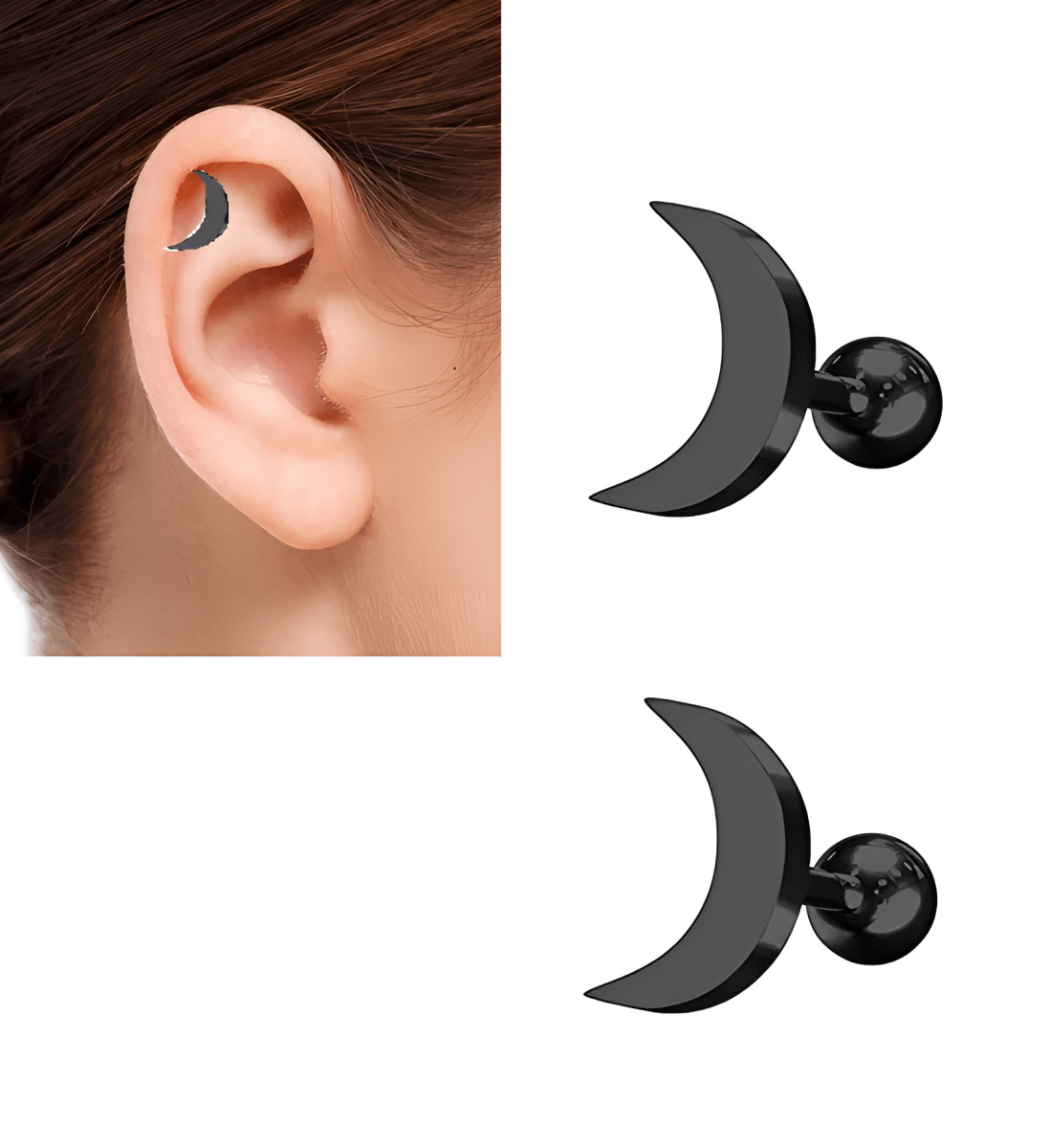 DAITH Piercing 2 HELIX Piece Cartilage TRAGUS Helix Stud Ear Piercing LOBE SNUG Plug ROOK Steel Earring ORBITAL - Hanaya Store