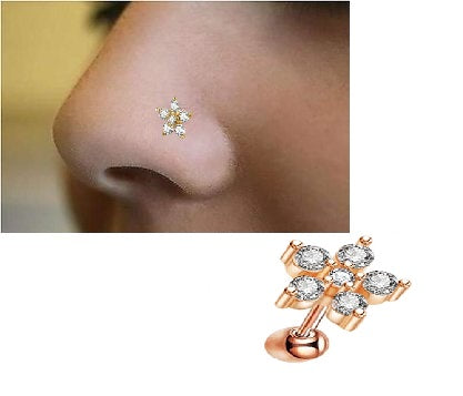 Helix Piercing Nose Pin 1pc 6mm Long 1 0mm Nostril Body Jewelry – Image 2 of 2