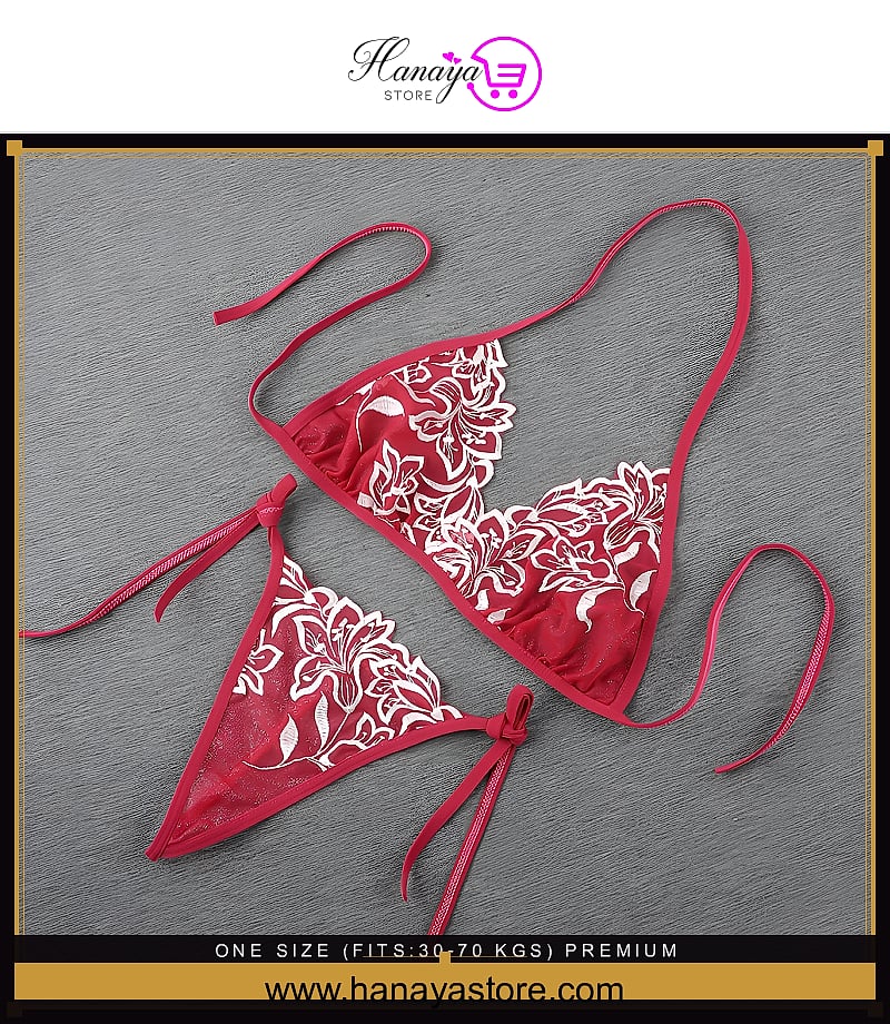 One Size (Fits:30-70 KGS) Premium Sleepwear Bridal Wear Bra set Lingerie Set Women Underwear Bikini Three-point Set (weight:30-70 KGS)