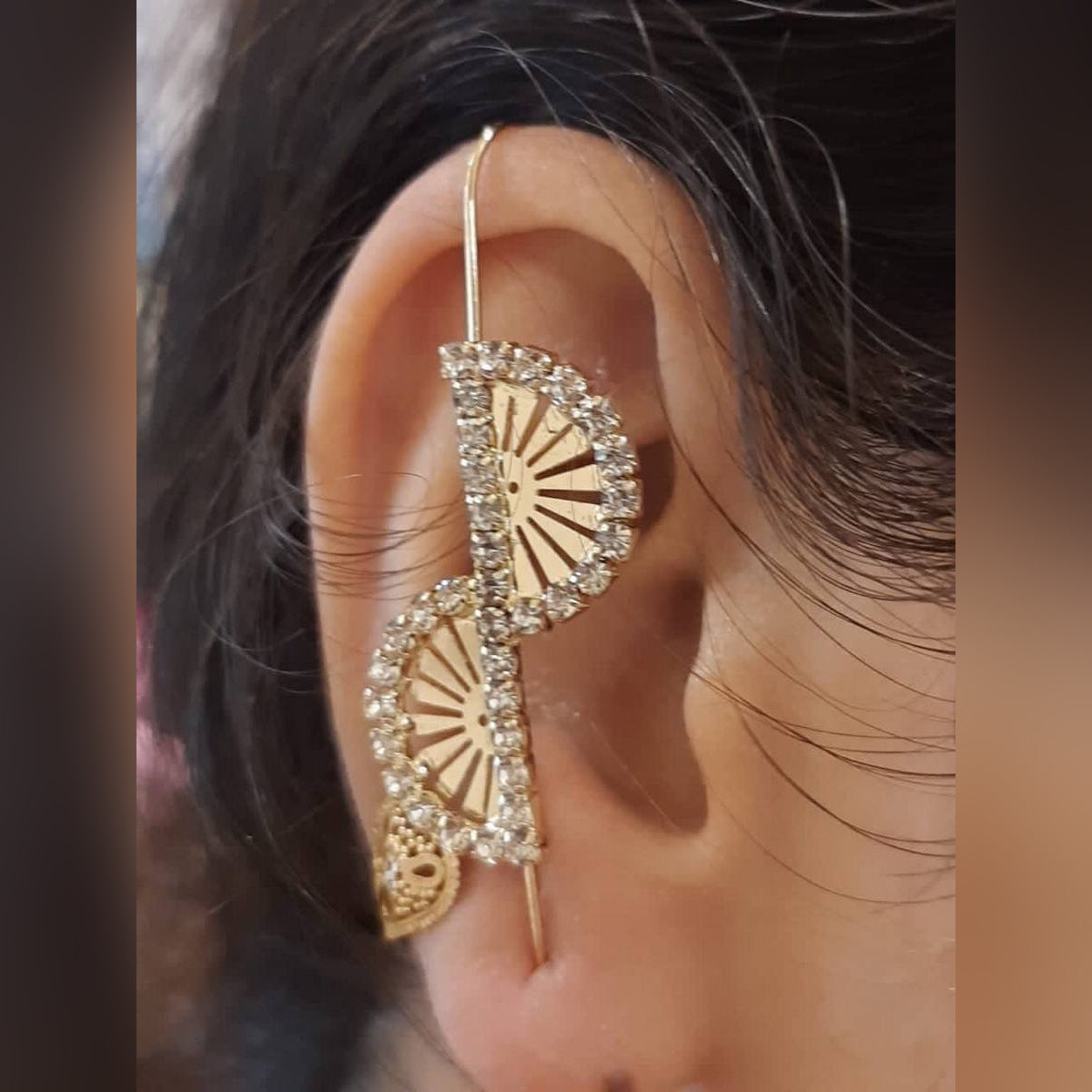 Pair of Needle Ear Wrap Hook Classy Royal Party Stylish Earrings – Earrings Online in Pakistan | Hanaya