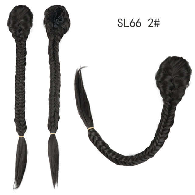 High Elastic Synthetic Bubble Twist Fishtail Braid Ponytail Wig for Women - Easy to Install & Versatile Styling