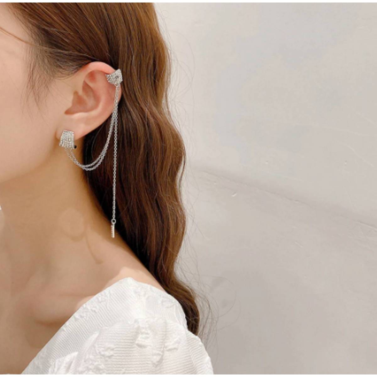 Pair Of Korean Tassel Ear Cuff Style & Elegant Stylish Earrings – Earrings Online in Pakistan | Hanaya