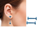 Classy 10MM Small Thick 1.6MM Front Back Trendy Elegant Earrings Pair – Detail View – Earrings for Women Pakistan | Hanaya