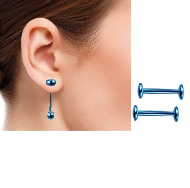 Classy 10MM Small Thick 1.6MM Front Back Trendy Elegant Earrings Pair – Detail View – Earrings for Women Pakistan | Hanaya