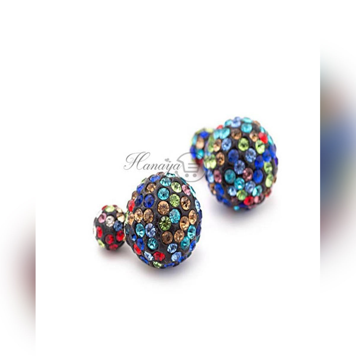 Crystal Big Pearl Stud Black Earring Women – Earrings Online in Pakistan | Hanaya