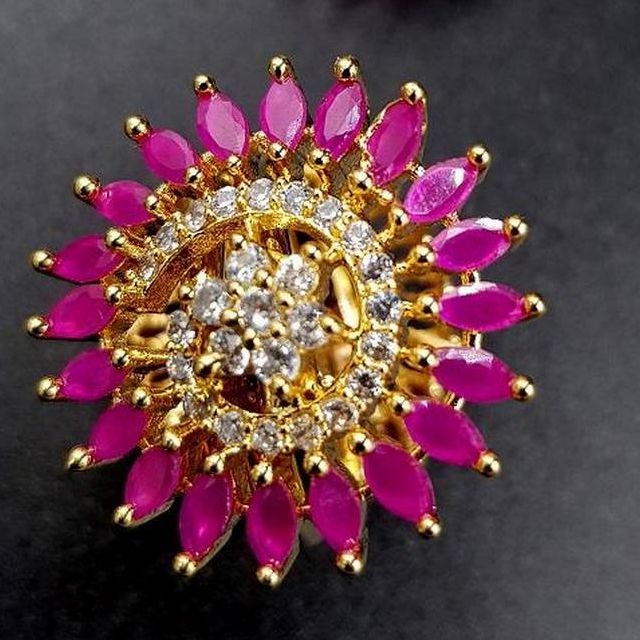 Royal High Class Wedding Original Stone Fashion Jewelry Adjustable Ring – Close Up – Accessories | Hanaya Pakistan