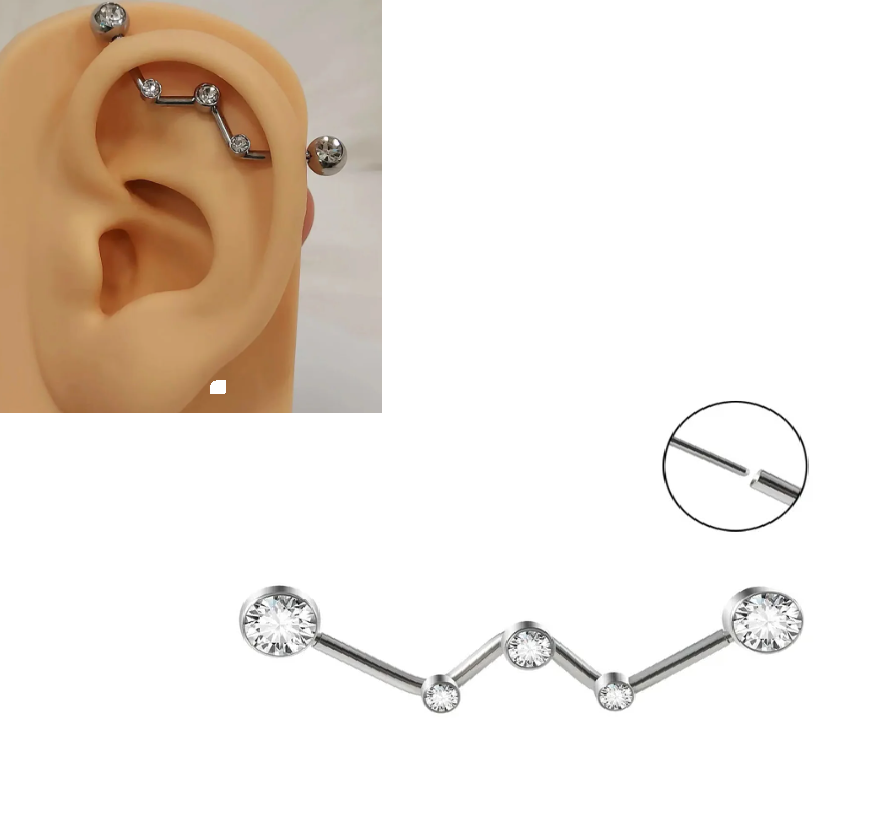 Must Have Steel 38mm Ear Plug 16G 1.2mm Barbell Piercing Industrial Cartilage Ear Jewelry for Ear Fashion – Earrings Onlin...
