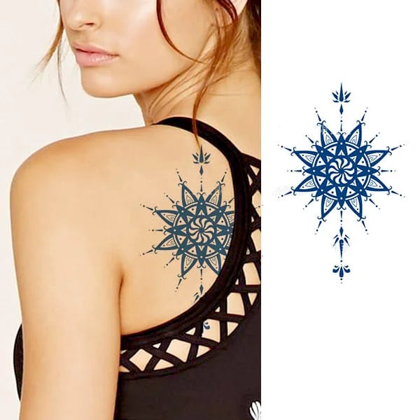 Waterproof Temporary Tattoo Sticker flower rose fake hand tattoo leg tattoo neck tattoo wrist tattoo thigh tattoo back tattoo arm tattoo foot tattoo Mehndi Henna