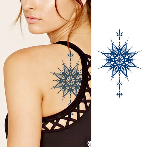 Waterproof Temporary Tattoo Sticker flower rose fake hand tattoo leg tattoo neck tattoo wrist tattoo thigh tattoo back tattoo arm tattoo foot tattoo Mehndi Henna