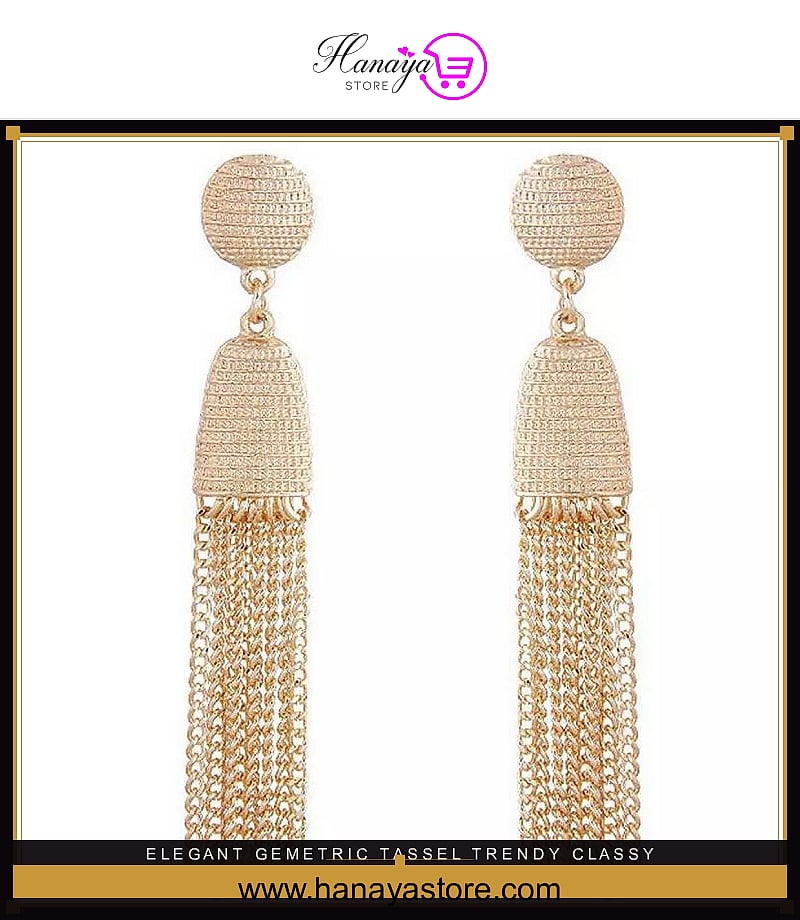 Elegant Gemetric Tassel Trendy Classy Royal Earring – Earrings Online in Pakistan | Hanaya