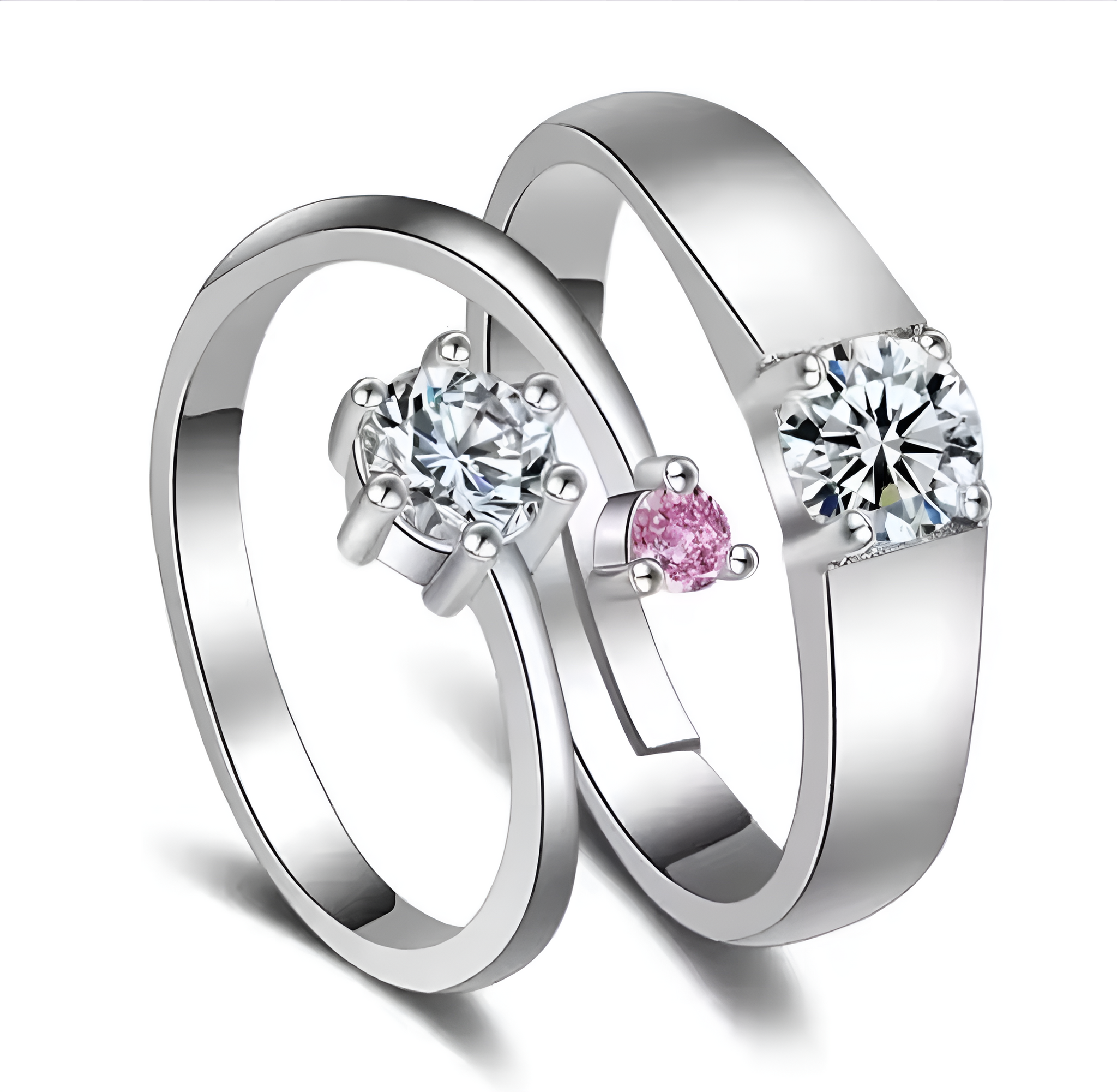 2 pieces Premium Quality Couple Rings Adjustable for Women & Men – 925 stamped Forever love Wedding & Fashion Jewelry Gifts Love rings