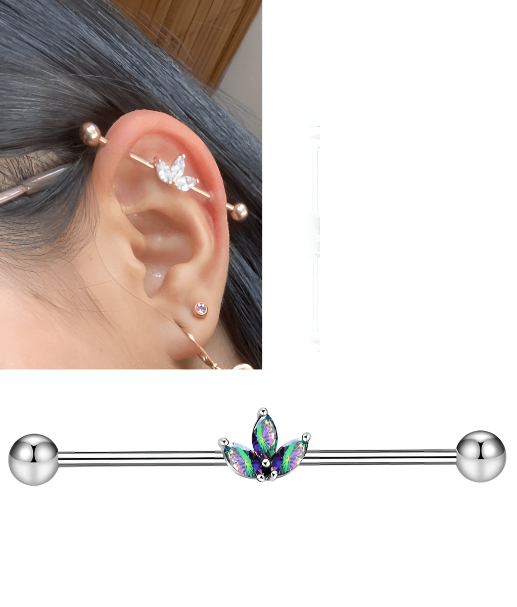 Durable Body Jewelry Steel 38mm Ear Plug 14G Piercing Industrial Cartilage Ear Jewelry - Hanaya Store