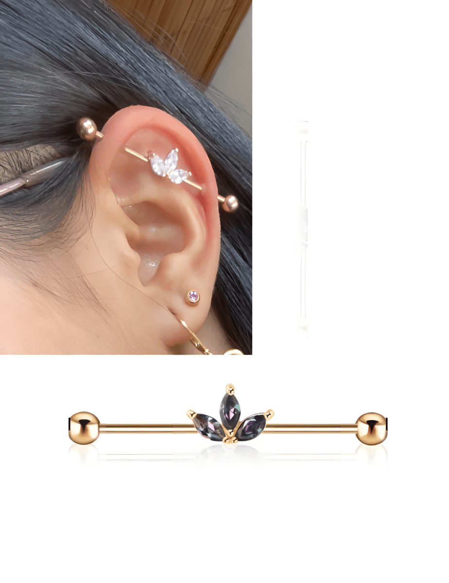Durable Body Jewelry Steel 38mm Ear Plug 14G Piercing Industrial Cartilage Ear Jewelry - Hanaya Store