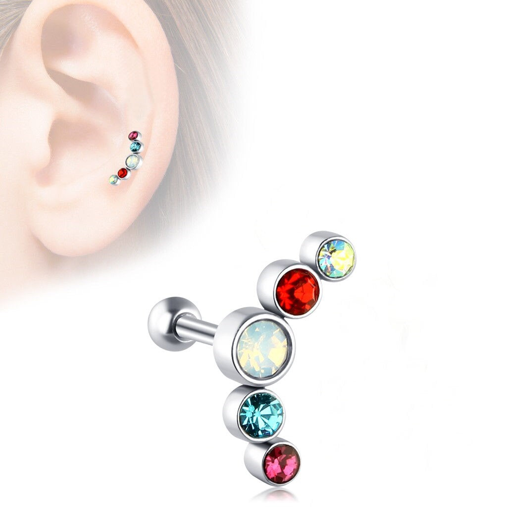 1 TRAGUS Piece LOBE Cartilage Helix Stud Crystal DAITH Tragus SNUG HELIX ROOK Ear Piercing ORBITAL Plug Earring – Earrings...