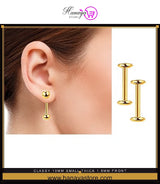 Classy 10MM Small Thick 1.6MM Front Back Trendy Elegant Earrings Pair – Earrings Online in Pakistan | Hanaya
