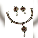 Trendy Classy Fully Crystal Crystal Earring & Necklace Jewelry Set – Image 3 of 4