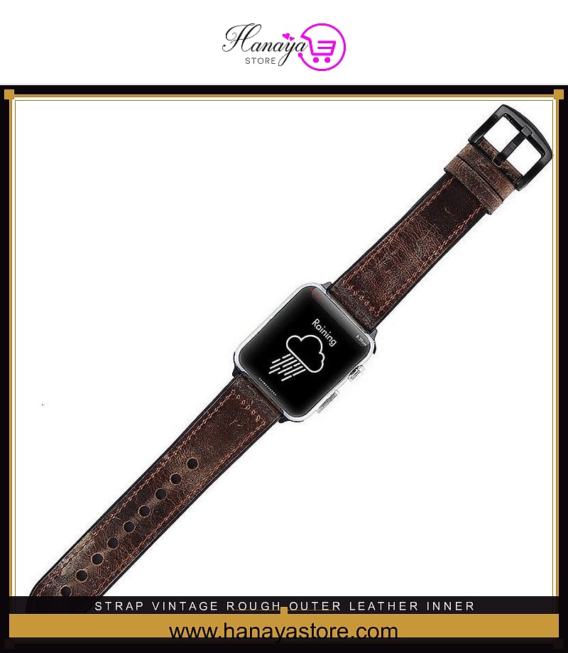 STRAP Vintage Rough Outer Leather Inner Silicon strap Compatible For APPLE 42/44mm Series 1/2/3/4 – Accessories Online in ...