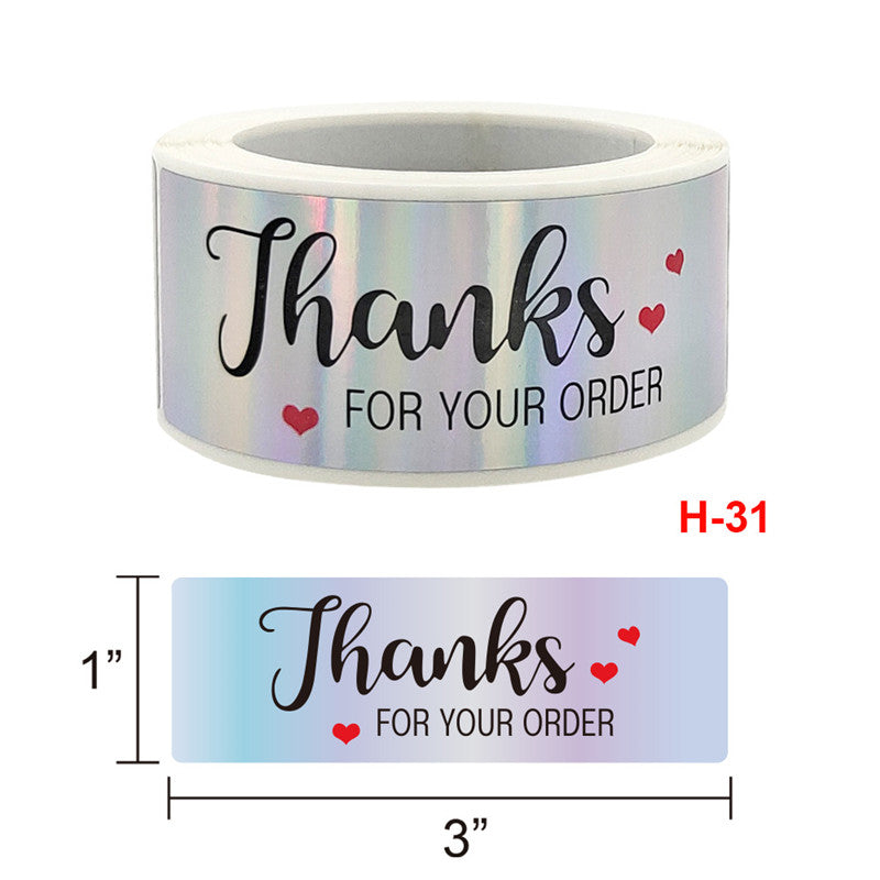 60 pcs Thank You 3in X 1in Sticker Envelope Seal Scrapbook Round Sticker Stationery Label Stickers – Stickers Online in Pa...