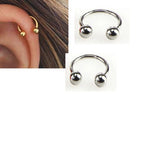 2 Pieces 12MM Cartilage Helix Stud Tragus Ear Piercing Plug HorseShoe Earring – Image 7 of 9