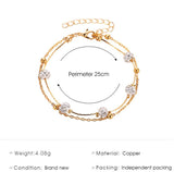 Anklet for Girls Stylish Anklet for Girls Stylish Korean Fashion Fashion Jewellery Shop Jewelry Fine Jewelry Anklet Jewellery Collection Jewellery Fashion Jewelry Fashion Accessory Fashion Simple 2 Layered Trendy Long Crystal For Girls | Hanaya Store