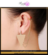 Pair Right & Left Trendy Ear Cuff Triangle Tassel Chain – Accessories Online in Pakistan | Hanaya