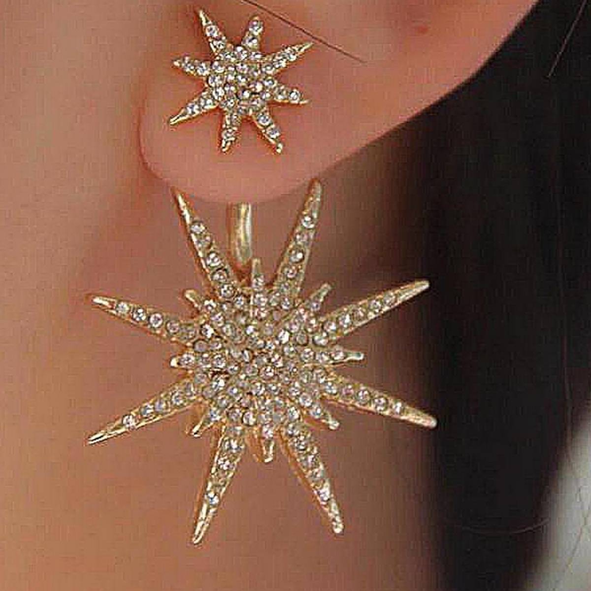Enchanting Fashion Jewelry Classy Golden Star Earring + With Gift box – Earrings Online in Pakistan | Hanaya