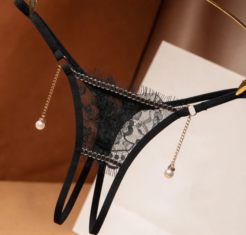 Adjustable High Premium One size Quality Pearl Panty G-STRING Panties Underwear Underpants Bikini Elastic Body Chain Lin