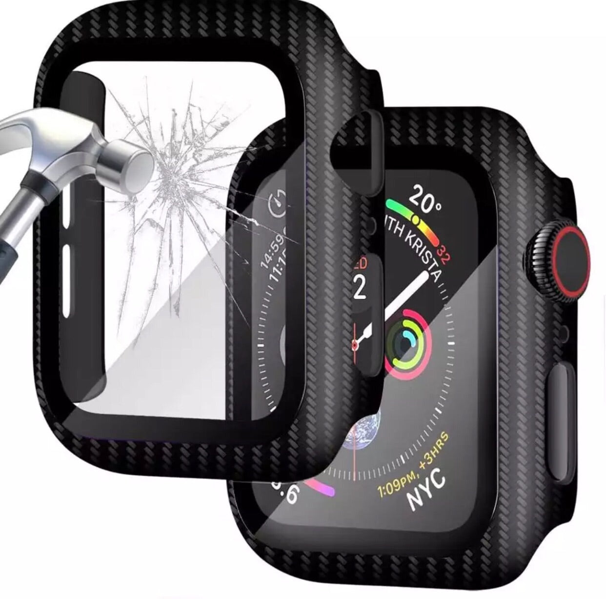 Trendy Ultra Thin Carbon Fiber Case Compatible for APPLE iWatch 44mm Series 4 5 – Close Up – Accessories | Hanaya Pakistan