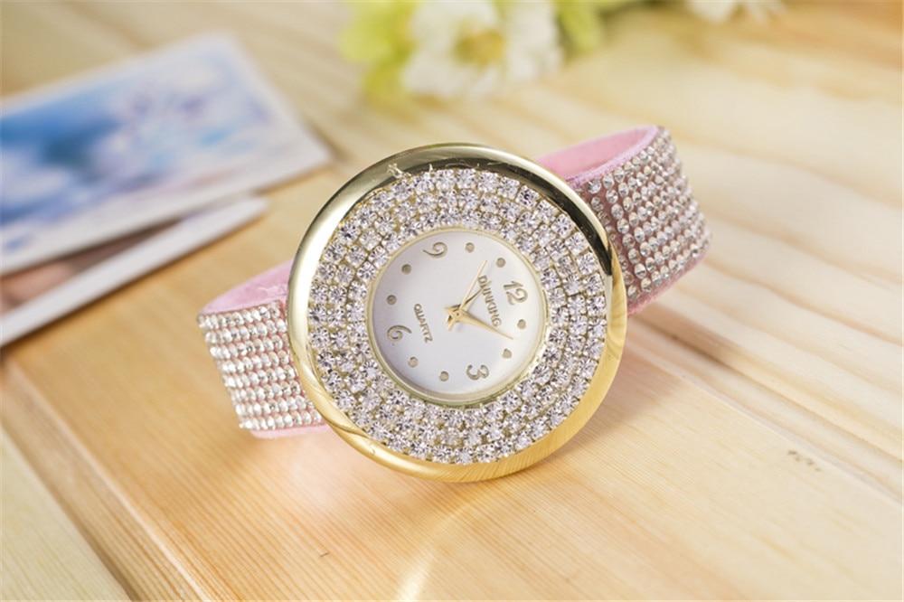 Watch Luxury Full Crystal Leather Band Quartz Wristwatch Ladies Luxury Bracelet Watch -FREE Gift Box – Lifestyle – Buy Acc...