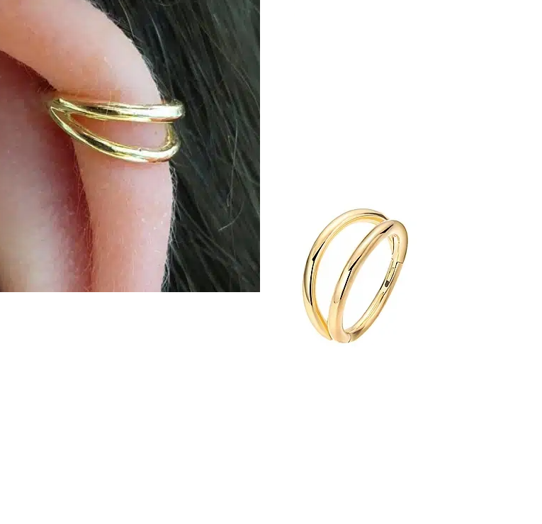 1 Piece DAITH HELIX 8MM LOBE Cartilage TRAGUS Helix Stud Tragus Double Design SNUG Ear Piercing Earring For ROOK Girls ORB...
