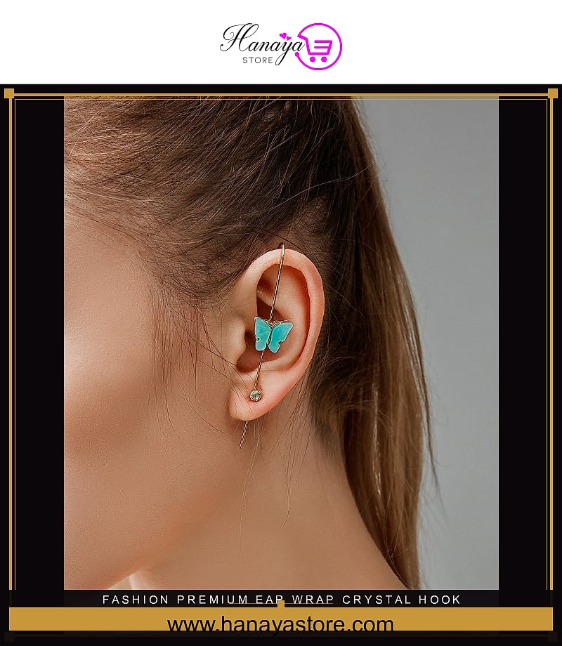 Fashion Premium Ear Wrap Crystal Hook Classy Royal Party Trendy Earrings – Earrings Online in Pakistan | Hanaya