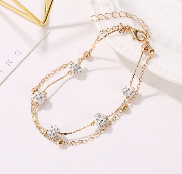 Anklet for Girls Stylish Anklet for Girls Stylish Korean Fashion Fashion Jewellery Shop Jewelry Fine Jewelry Anklet Jewellery Collection Jewellery Fashion Jewelry Fashion Accessory Fashion Simple 2 Layered Trendy Long Crystal For Girls – Image 3 of 3