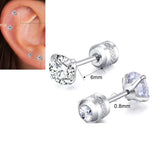 2 Pieces Cartilage SNUG 5MM Helix 0.8MM ROOK ORBITAL Stud HELIX Front Back TRAGUS LOBE Crystal Tragus Piercing DAITH Earri...