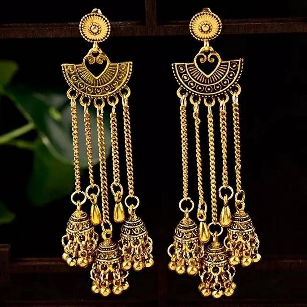 Classy Turkish Jhumka Antique Style Tassel Earring – Earrings Online in Pakistan | Hanaya