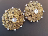 Trendy 1 Inch Flower Unique Shape Fashionable Classy Earring – Detail View – Earrings for Women Pakistan | Hanaya