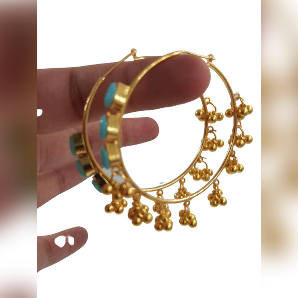 Trendy Classy Elegant Stylish Hoop Earrings – Close Up – Earrings | Hanaya Pakistan