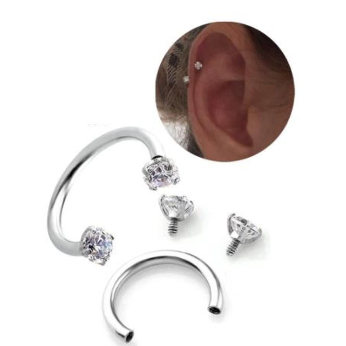 1 Piece Cartilage Helix Stud 8mm Tragus Ear Piercing Plug Crystal HorseShoe Earring – Lifestyle – Buy Accessories Pakistan...