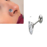 Piercing Thin 5mm Crystal Nose Ring Nostril Body Jewelry 1 Piece – Image 2 of 2