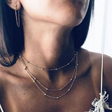 Trendy Fashion Light weight Jewelry Three Layered Beads Necklace – Accessories Online in Pakistan | Hanaya