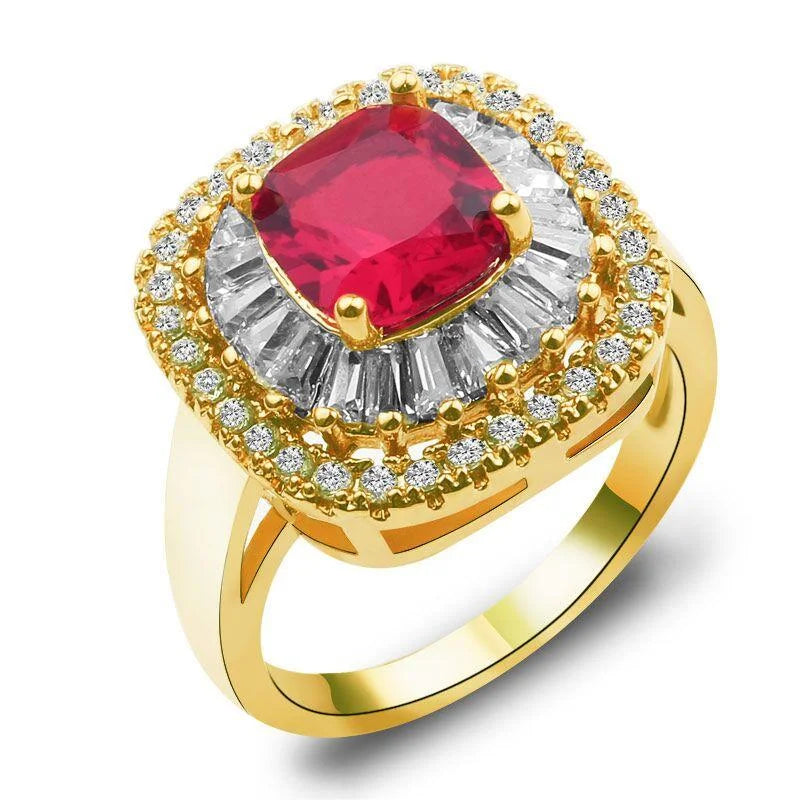 Trendy Style Elegant Red CZ Ring For Women - Size 18 – Accessories Online in Pakistan | Hanaya